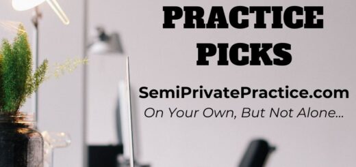 Picture of laptop computer on desks and title of Weekend Practice Picks