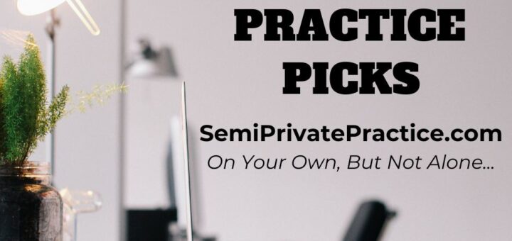 Picture of laptop computer on desks and title of Weekend Practice Picks